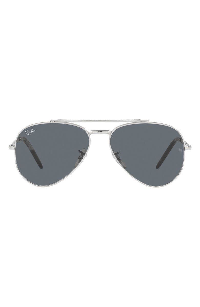 Ray-Ban New Aviator 58mm Pilot Sunglasses, Main, color, Silver