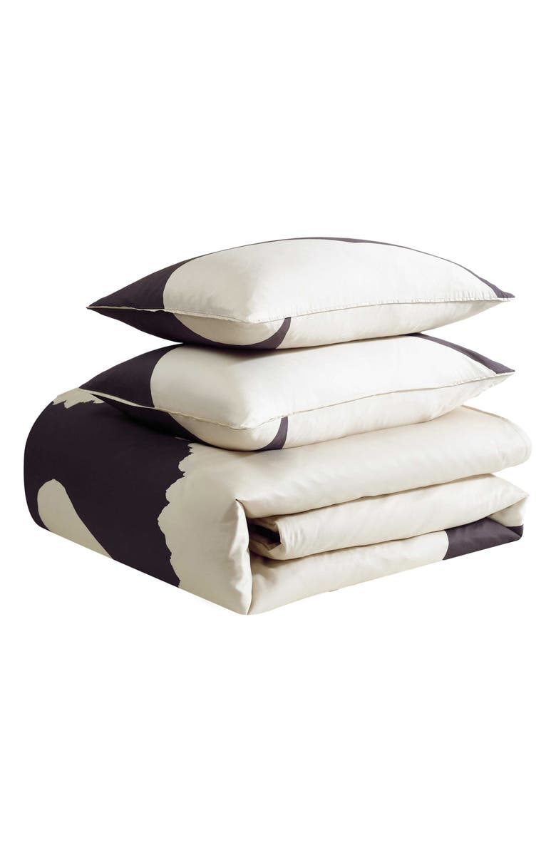 Marimekko Unikko Duvet Cover & Shams Set, Main, color, Open Charcoal