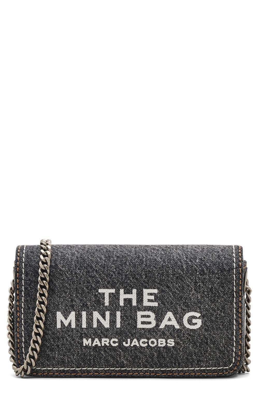 The Mini Denim Crossbody Bag, color, BLACK WASH