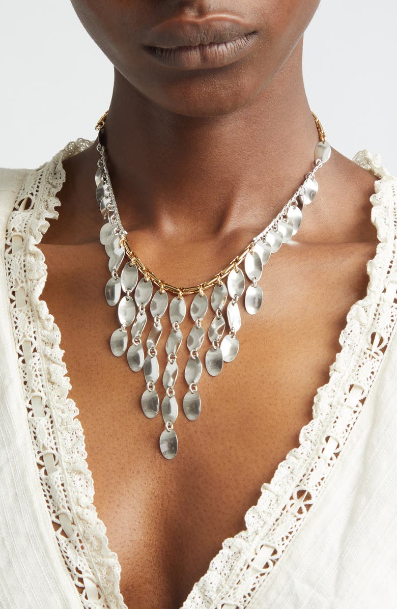 Isabel Marant Frontal Necklace, Alternate, color, Silver/ Dore