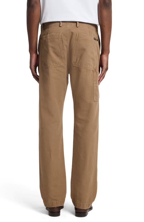 7 For All Mankind Straight Leg Twill Carpenter Chinos In Brown