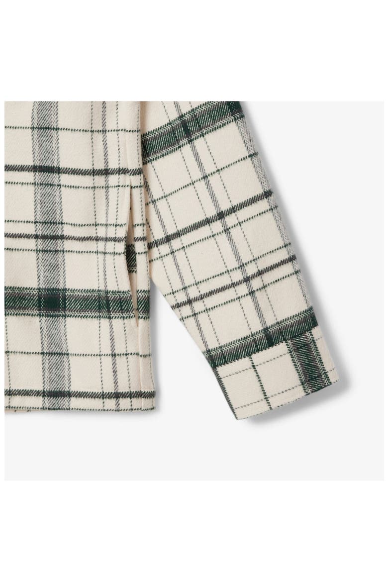 Plaid Flannel Button-Up Overshirt, Alternate, color, WHITE/ GREEN/ GREY CHINE