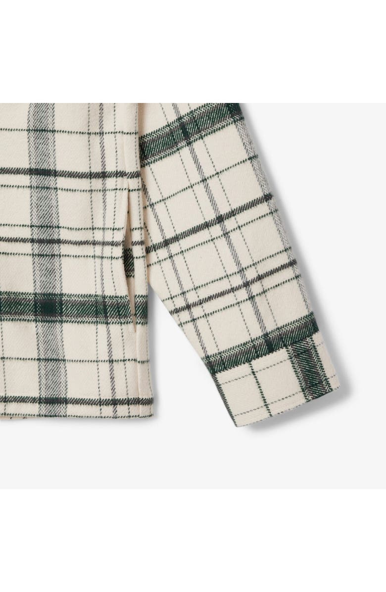 Lacoste Plaid Flannel Button-Up Overshirt, Alternate, color, White/ Green/ Grey Chine