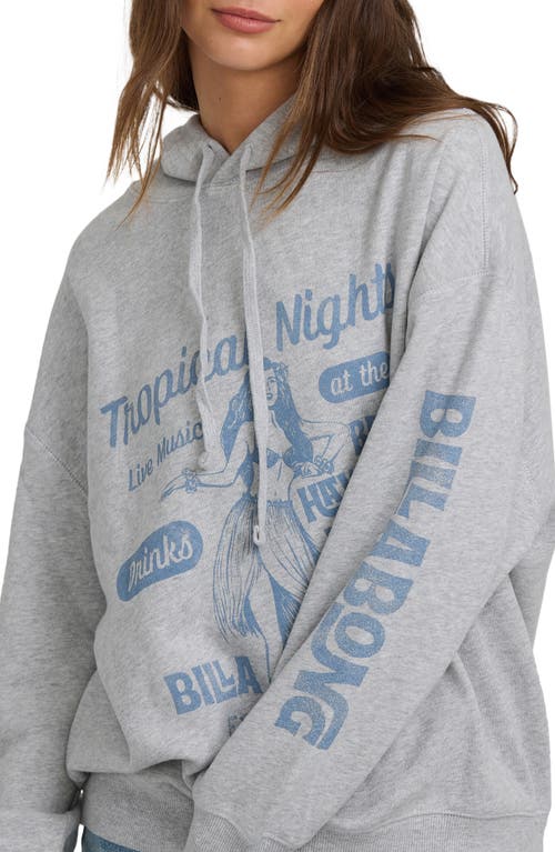 Billabong Vivid Oversize Cotton Blend Graphic Hoodie In Gray