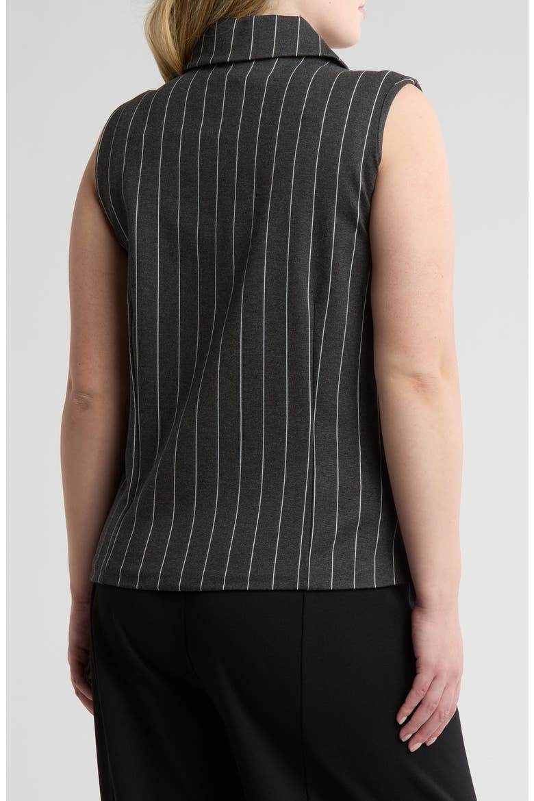 Ponte Vest, Alternate, color, CHARCOAL GREY/ WHITE PINSTRIPE