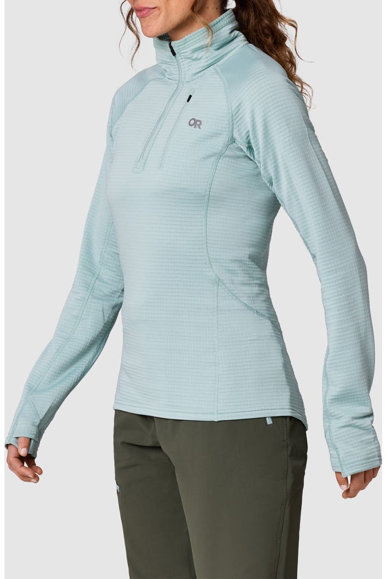 Vigor Grid Fleece Quarter Zip, Alternate, color, THYME