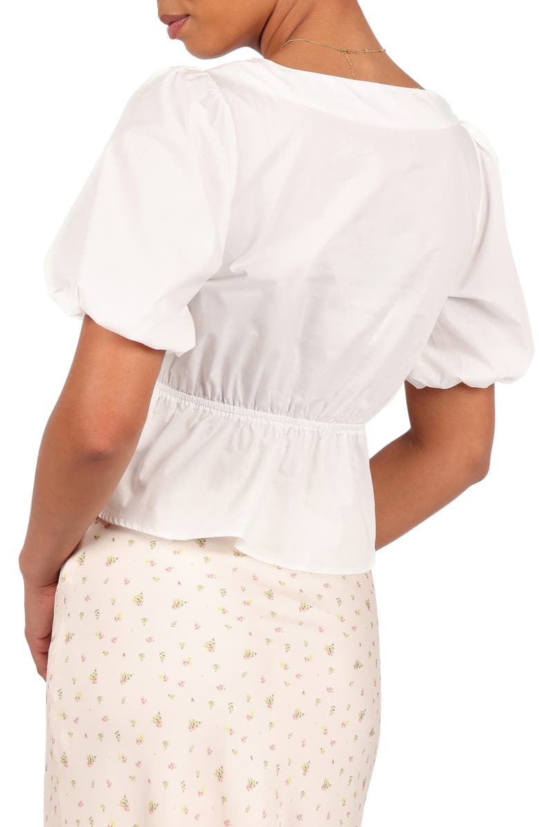 Petal & Pup Pippi Cotton Peplum Top, Alternate, color, Cloud White