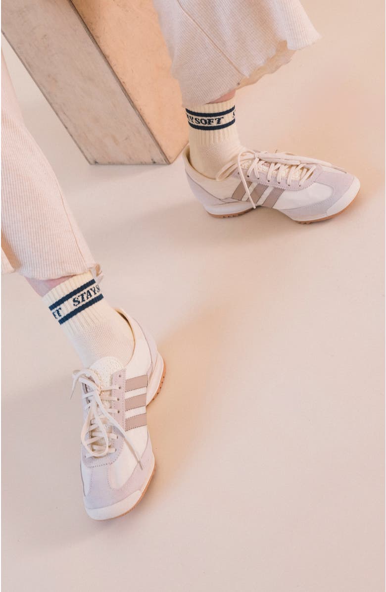 POPLINEN Stay Soft Organic Cotton Stripe Socks, Alternate, color, Navy