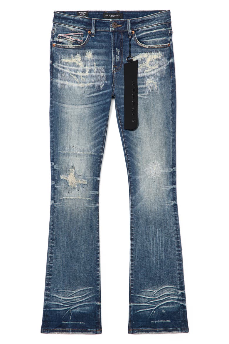 Lenny Distressed Low Waist Bootcut Jeans, Alternate, color, SPRUCE