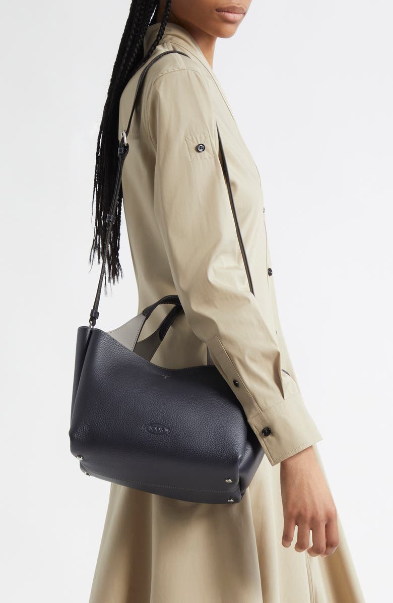 Tod's Mini Leather Tote, Alternate, color, Galassia Sc/ Gabbiano