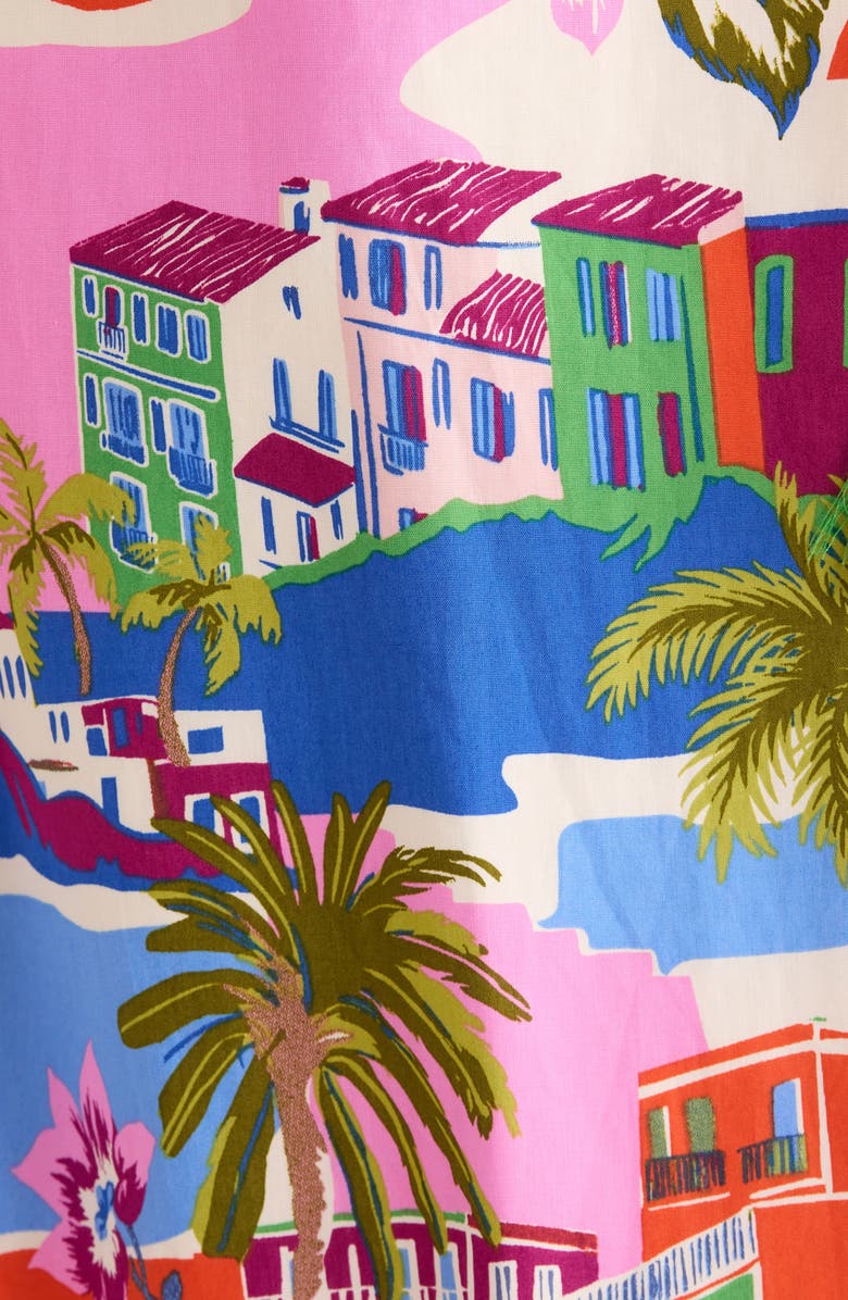 SUGARLIPS Rumi Town Tiarna Print Flutter Sleeve Tie Waist Midi Dress, Alternate, color,