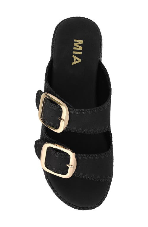 Mia Mieko Two-strap Platform Sandal In Black