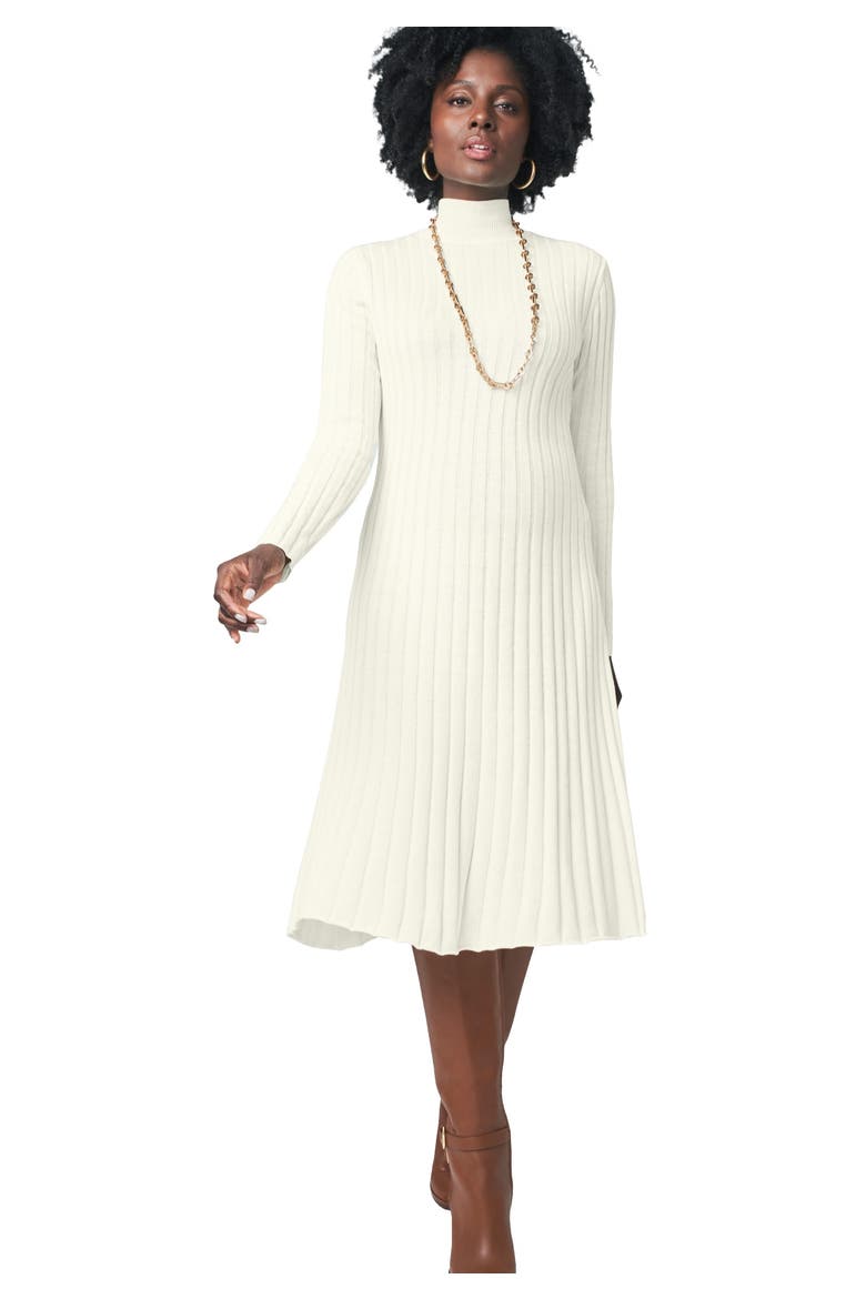 Mock Neck Midi Sweater Dress, Main, color, IVORY