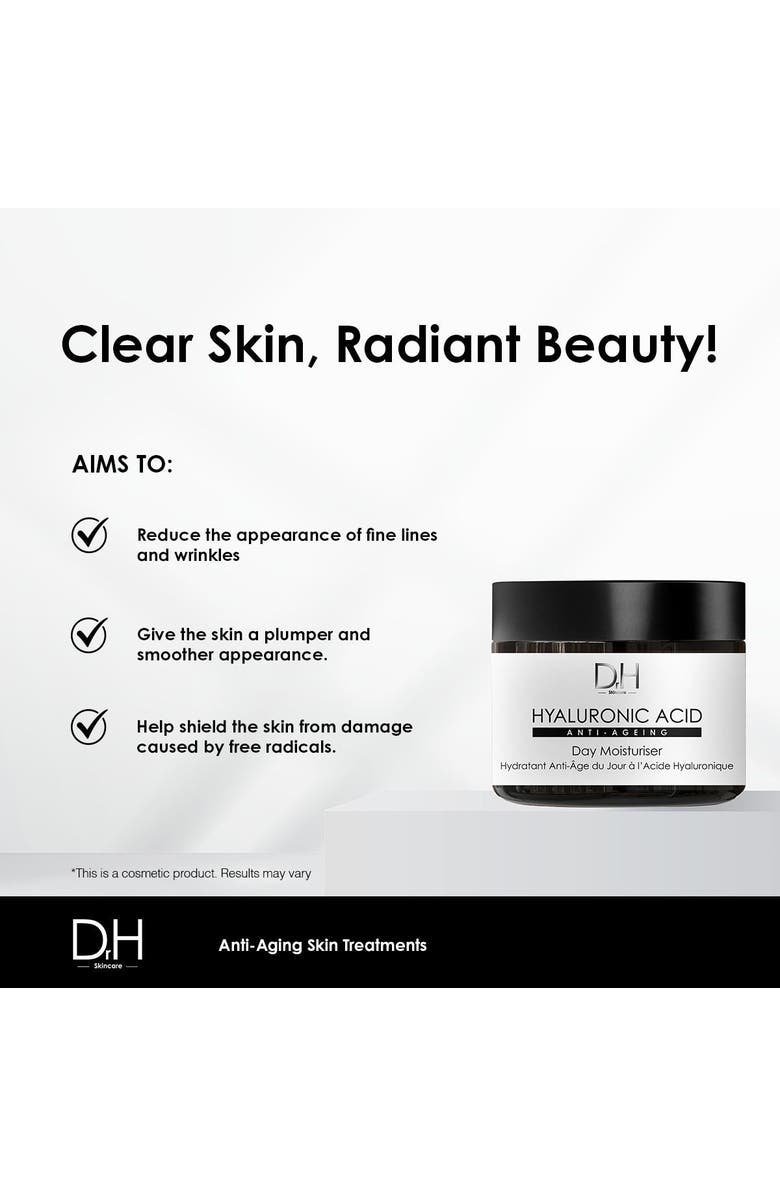 Dr H Hyaluronic Acid Anti-Ageing Day Moisturiser 60ml, Alternate, color, White