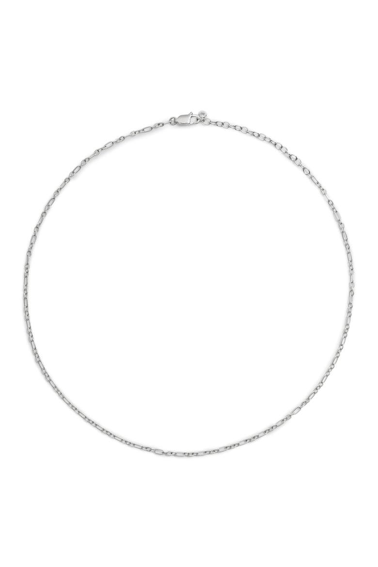 Textured Link Chain Necklace, Main, color, STERLING SILVER