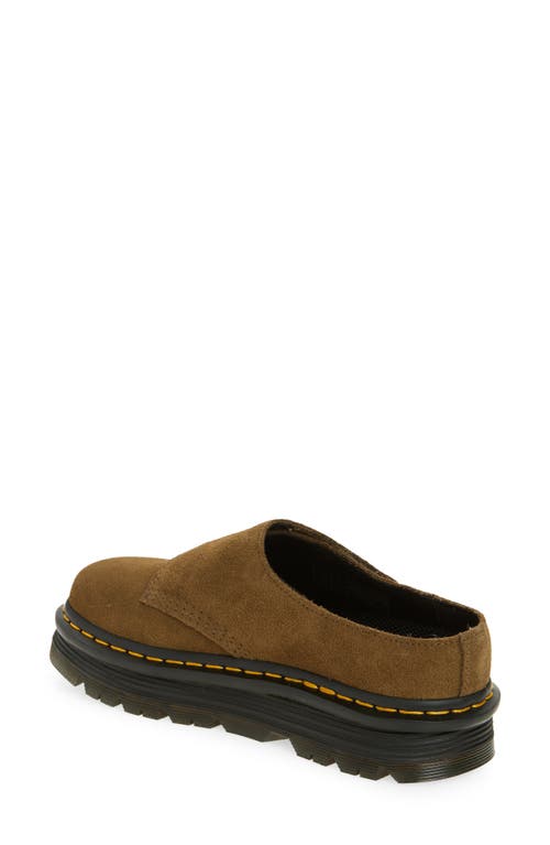 Dr. Martens' Zebzag Anywair Olive Bronx Suede Clogs Olive Bronx Suede In Green