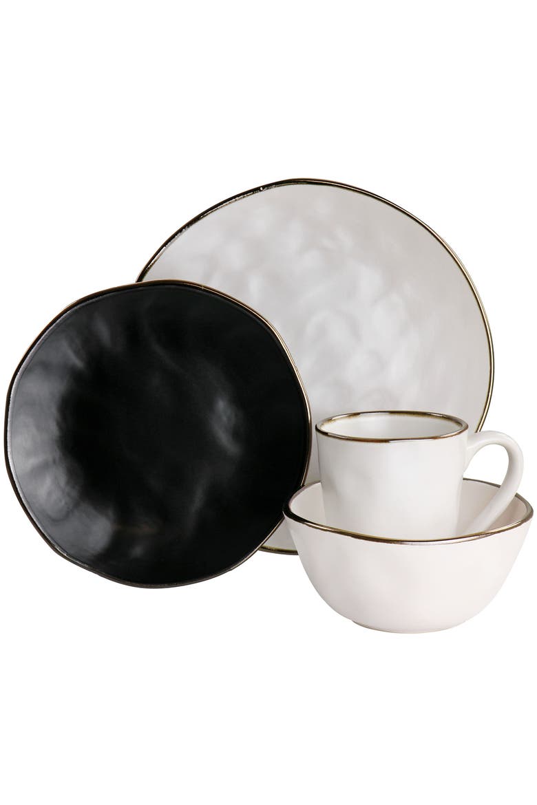 Roman 16 Piece Stoneware Dinnerware Set, Alternate, color, White