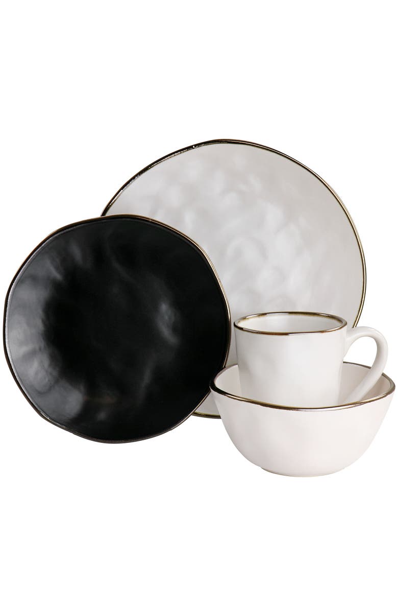 Elama Roman 16 Piece Stoneware Dinnerware Set, Alternate, color, White