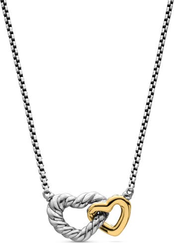 贈り物に*DAVID YURMAN Interlocking Heart Pendant Necklace David Yurman Cable Collectibles® Interlocking Heart Necklace