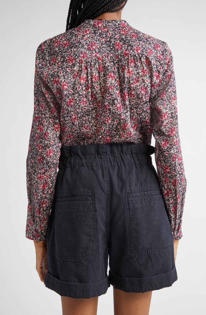 Isabel Marant Étoile Maria Floral Cotton Top, Alternate, color, Crushed Berry