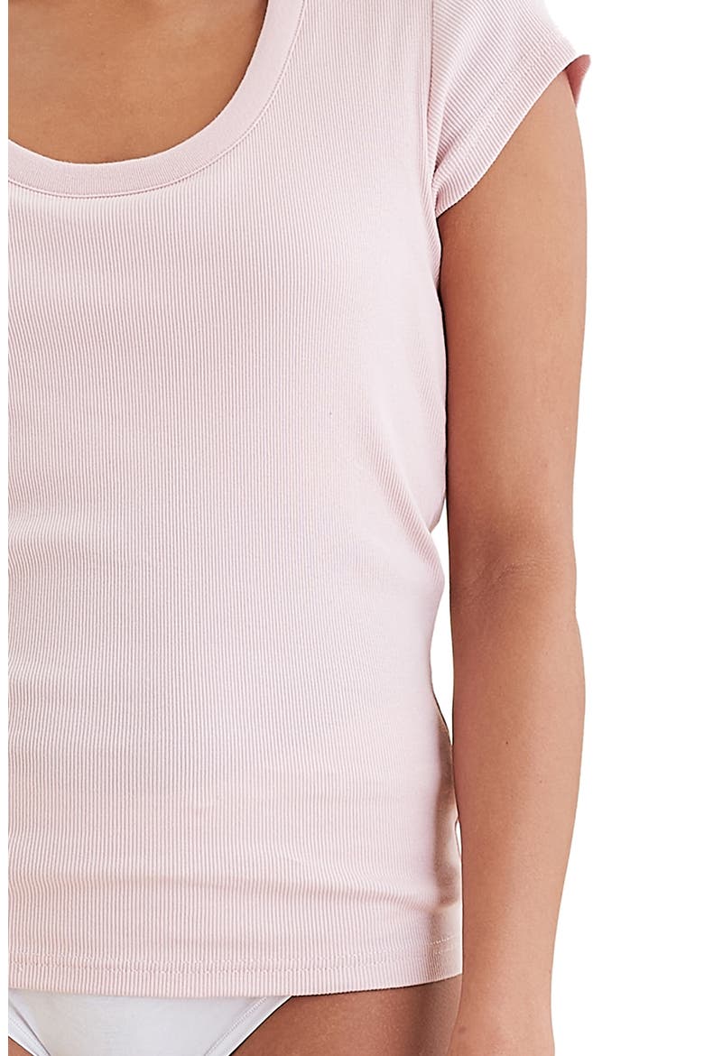 Milla Ribbed Shelf Bra T-Shirt, Alternate, color, PAPINELLE PINK