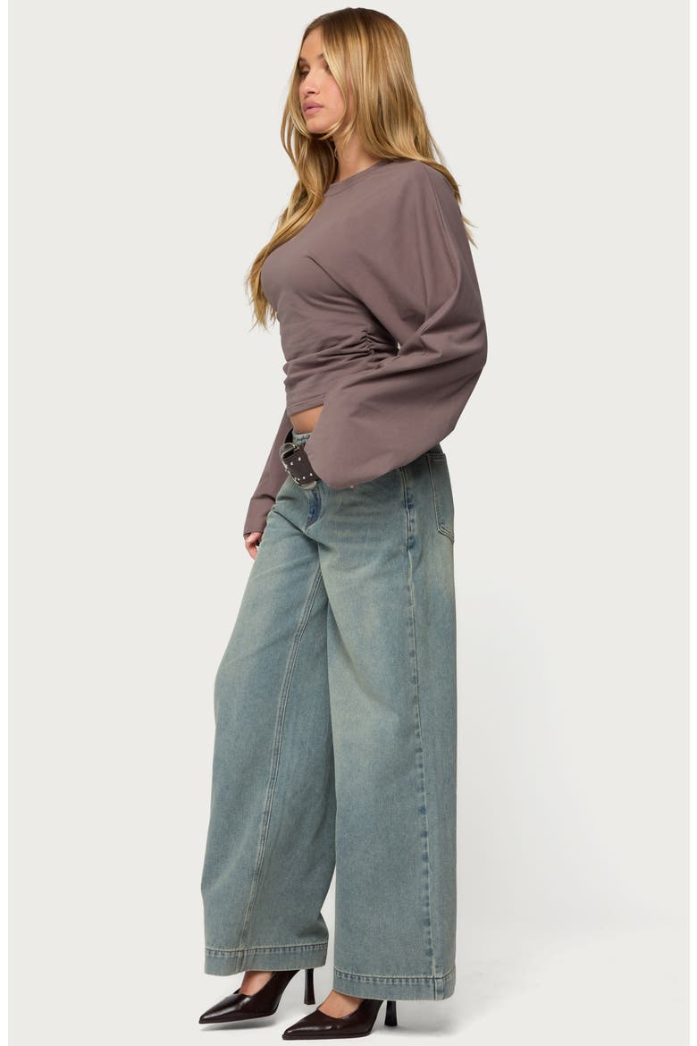 Saffie Low Rise No Waistband Wide Leg Jeans, Alternate, color, BLUE-VINTAGE-WASHED