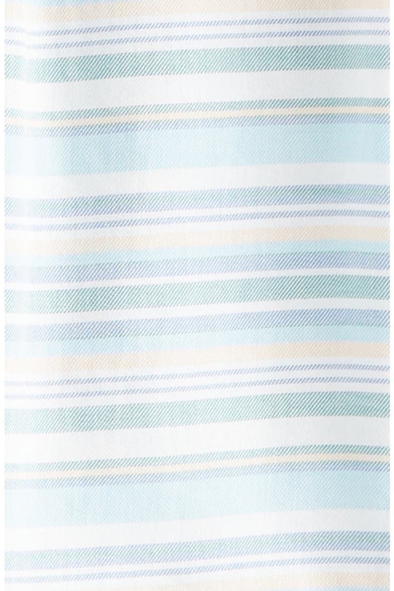 Kids' Stripe Short Sleeve Cotton Twill Button-Up Shirt, Alternate, color, WHITE AMALFI STRIPE