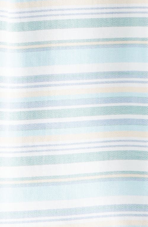 Tucker + Tate Kids' Stripe Short Sleeve Cotton Twill Button-up Shirt In Blue