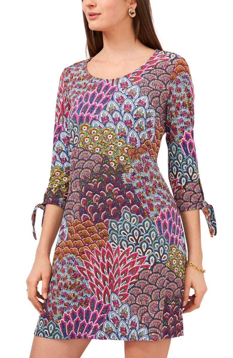 Chaus Print Swing Dress, Alternate, color, Sunlight Multi