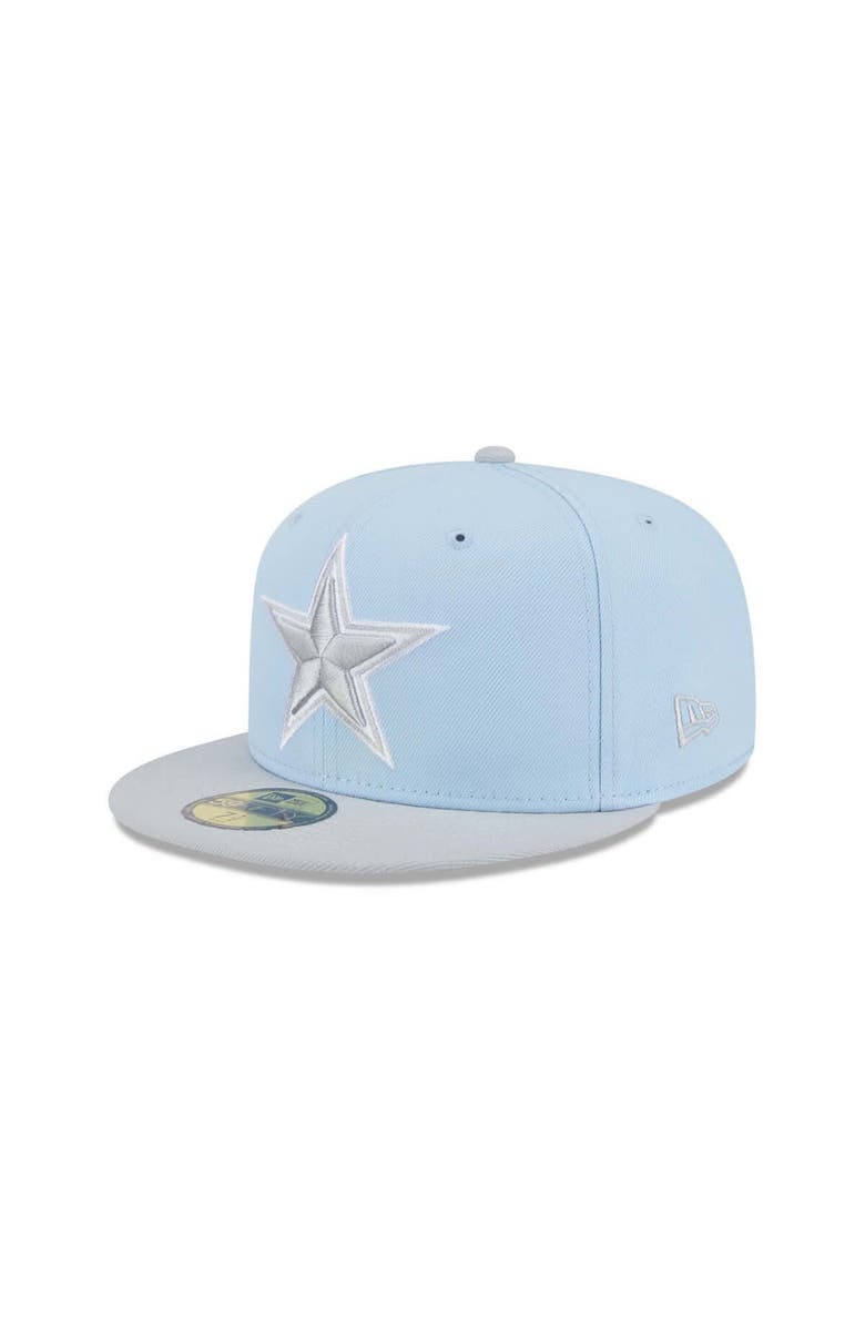 New Era Men's New Era Light Blue/Gray Dallas Cowboys Color Pack Two-Tone 59FIFTY Fitted Hat, Alternate, color, 