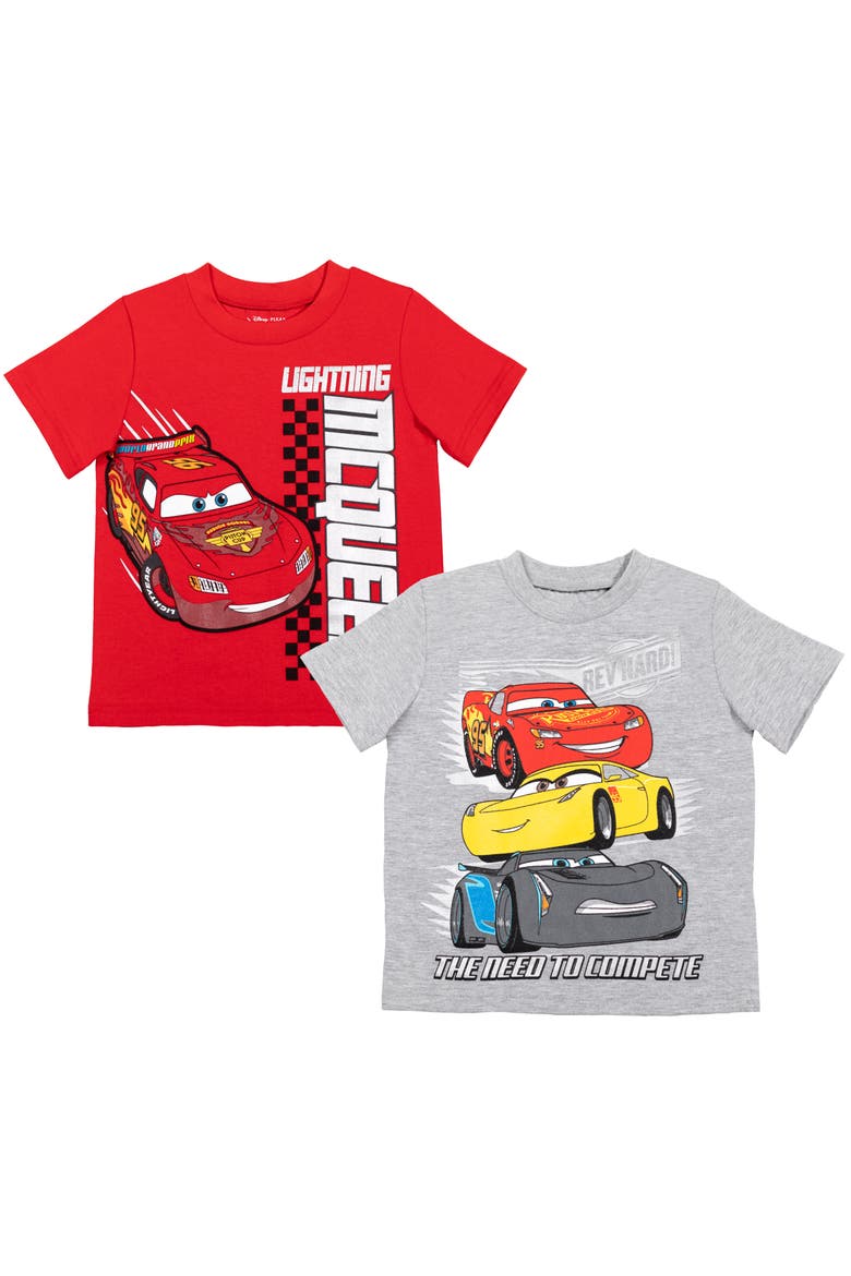 Cars Lightning McQueen 2-Piece Short Sleeve T-Shirt Set, Main, color, Cars Red Grey