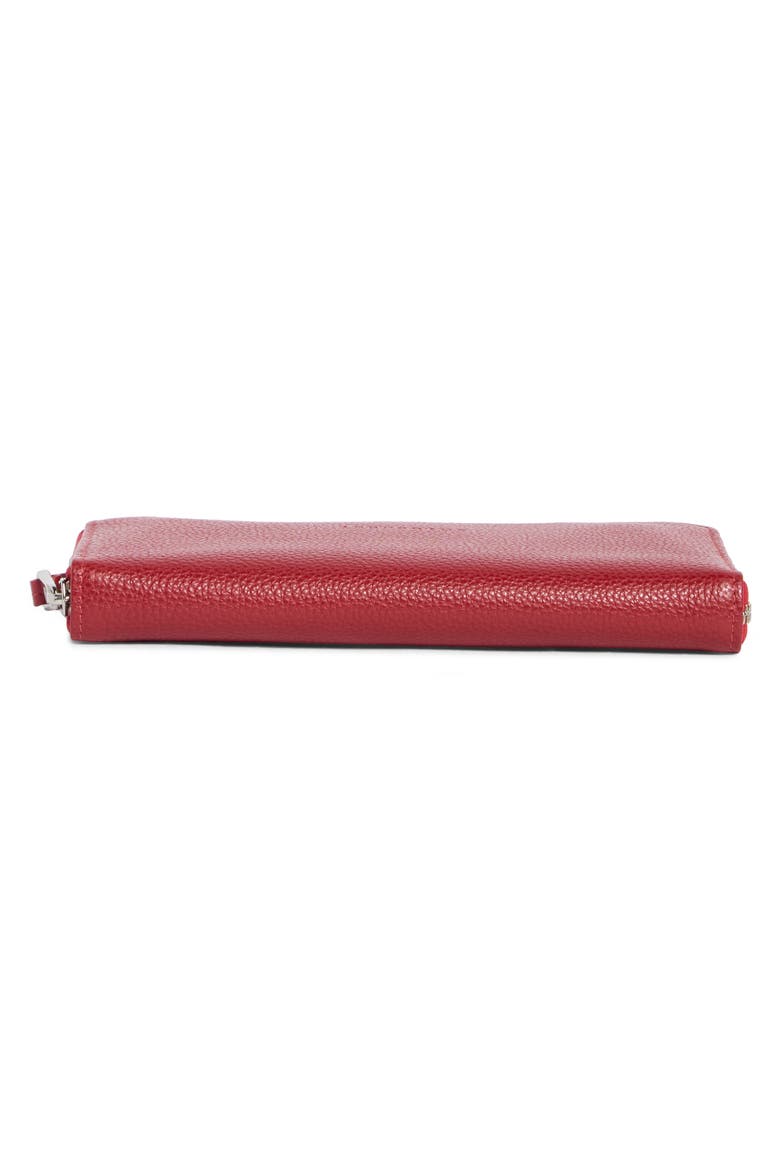 Leather Zip Wallet, Alternate, color, VERMILION