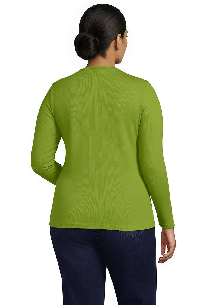 Plus Size Long Sleeve Micro Rib T-Shirt, Alternate, color, Winter Pear