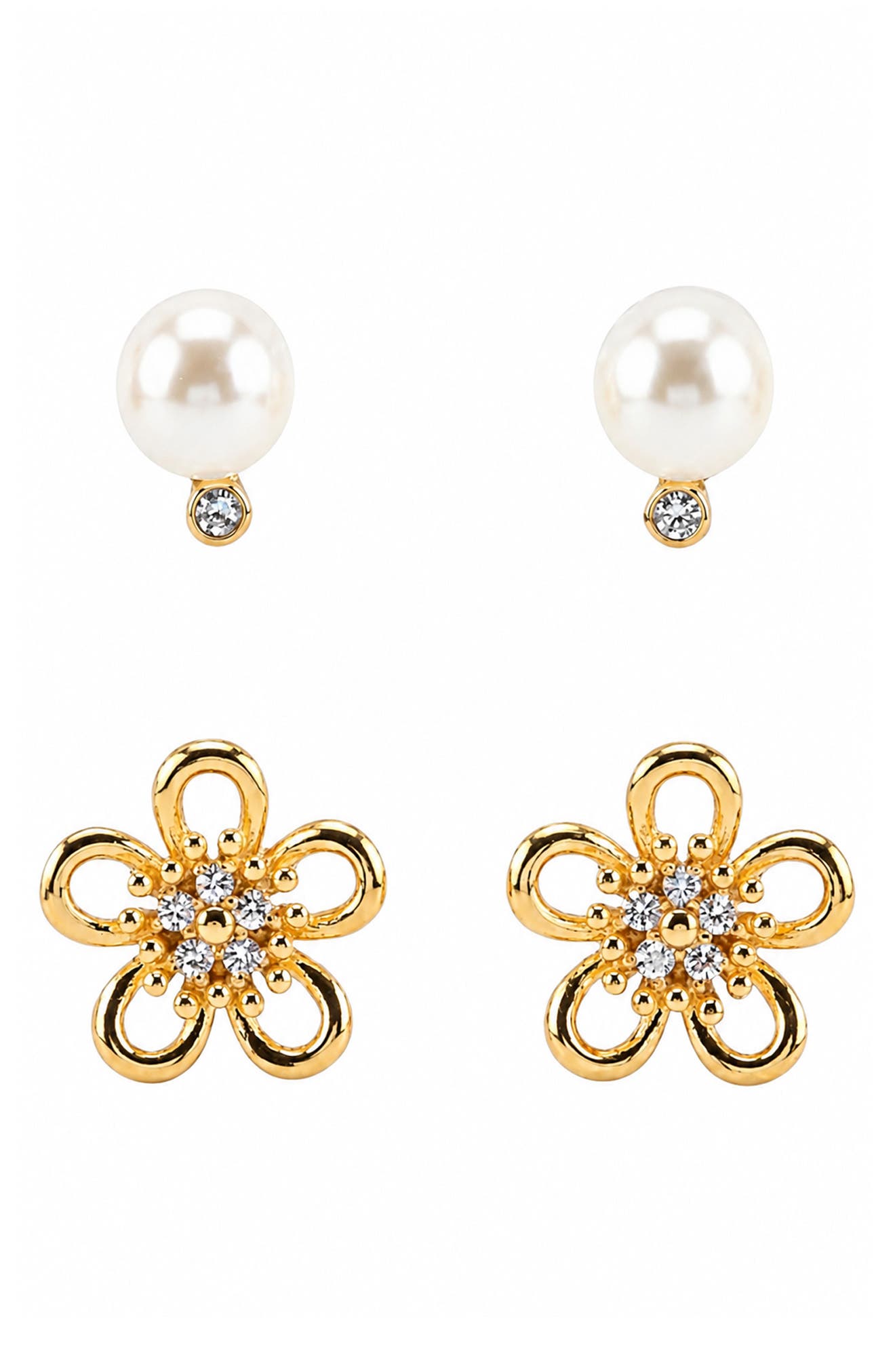 Set of 2 Flower Stud Earrings