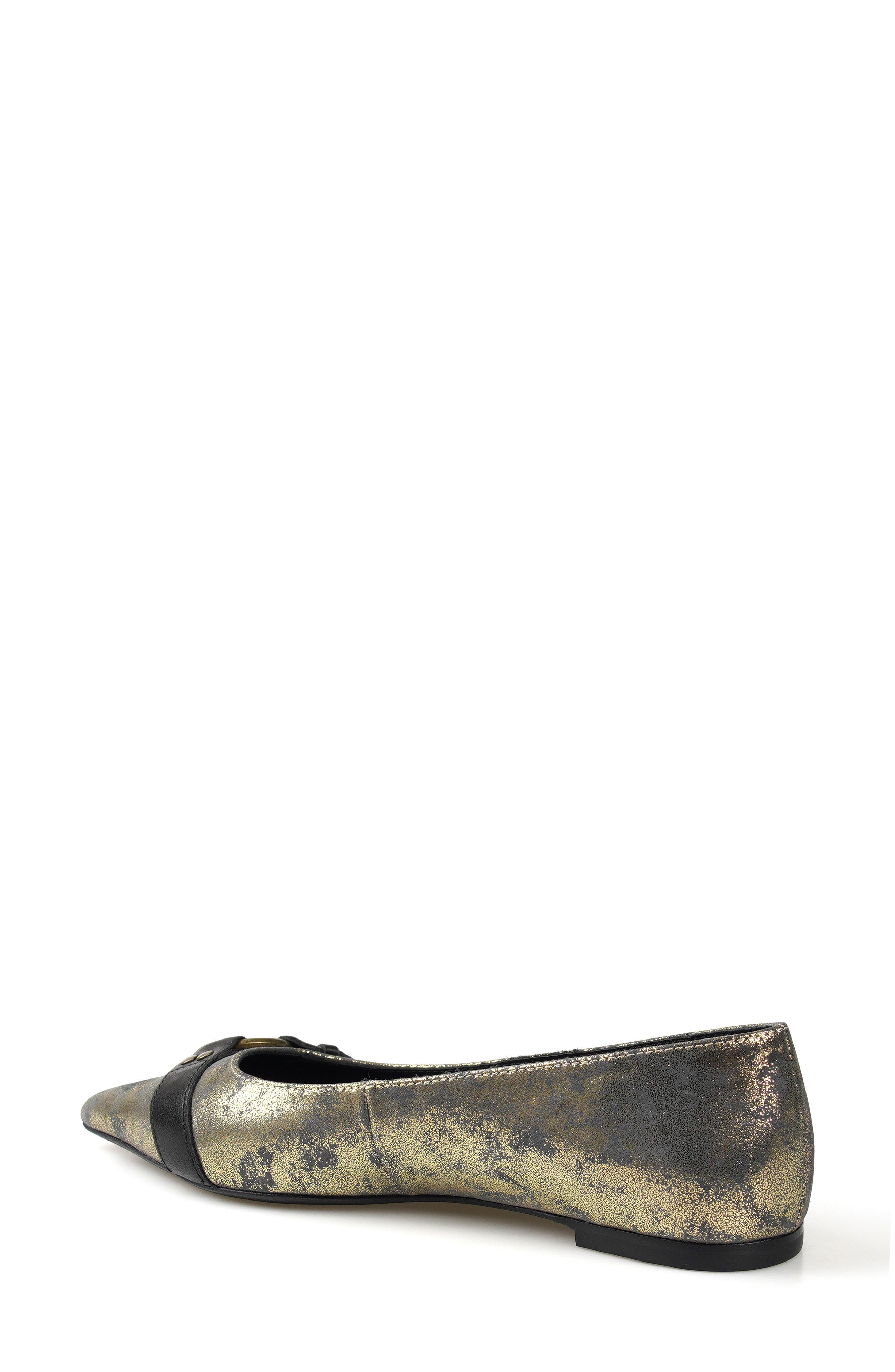 ZIGI Hilo Pointed Toe Flat, Alternate, color, Gold Leather