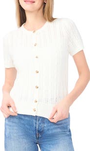 Ted Baker Short Sleeve Pointelle Knit Sweater