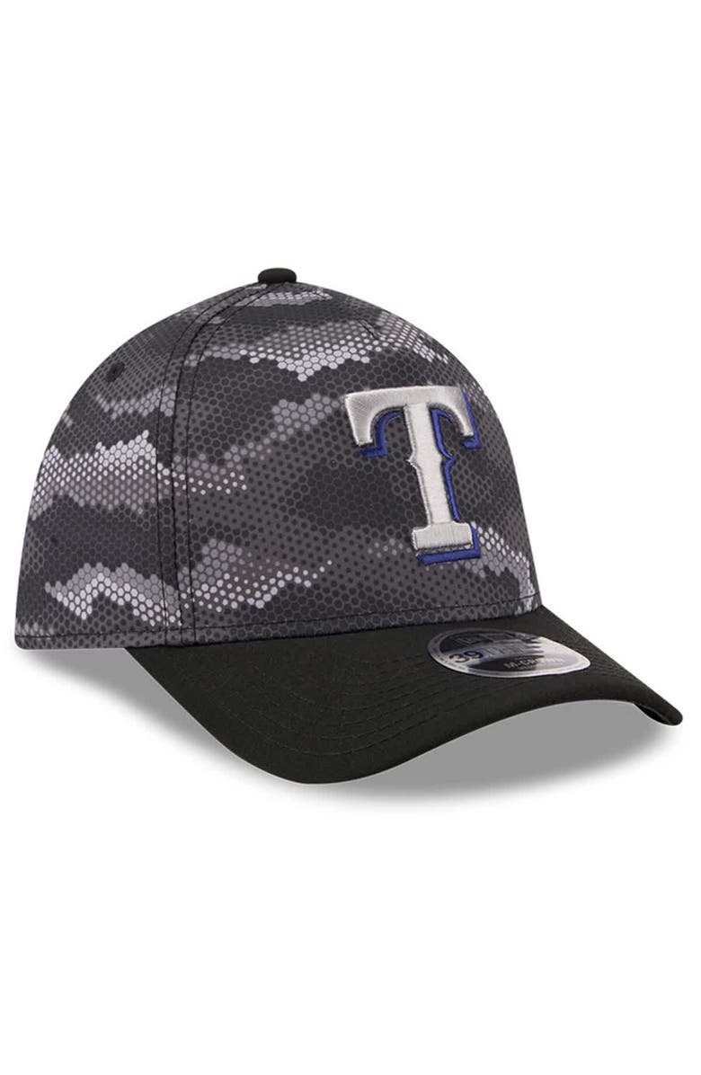 New Era Men's New Era Black Texas Rangers Camo 39THIRTY A-Frame Flex Hat, Alternate, color, Black
