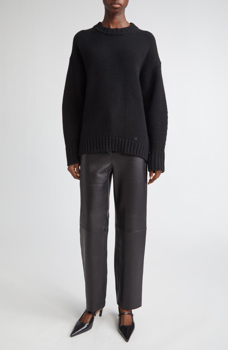 LOULOU DE SAISON Tino Loose Fit Cashmere Sweater, Alternate, color, Black