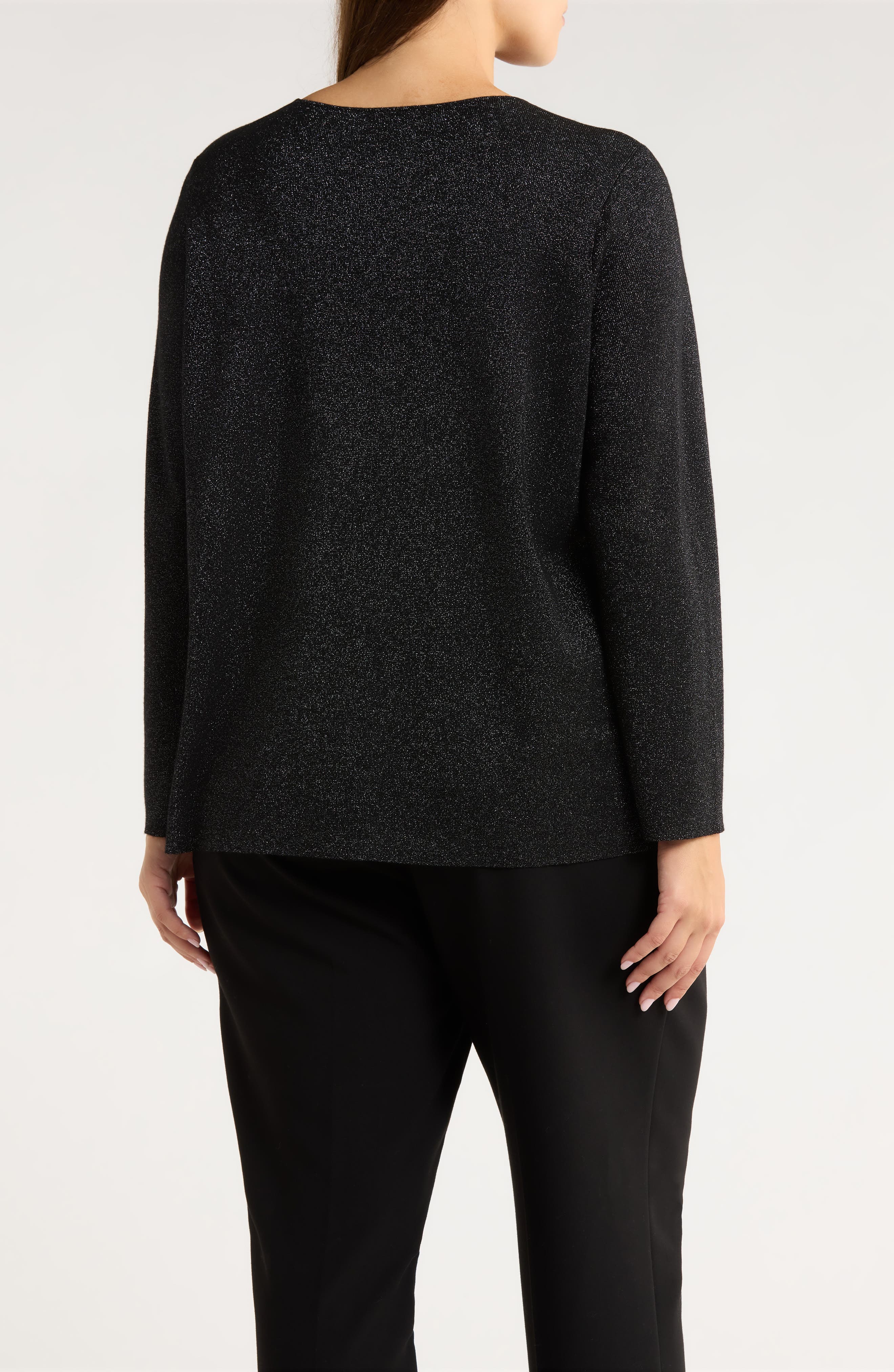 Metallic Shimmer Wool Blend Sweater - image 2