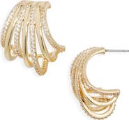 Cara Cradle Pavé Crystal Hoop Earrings
