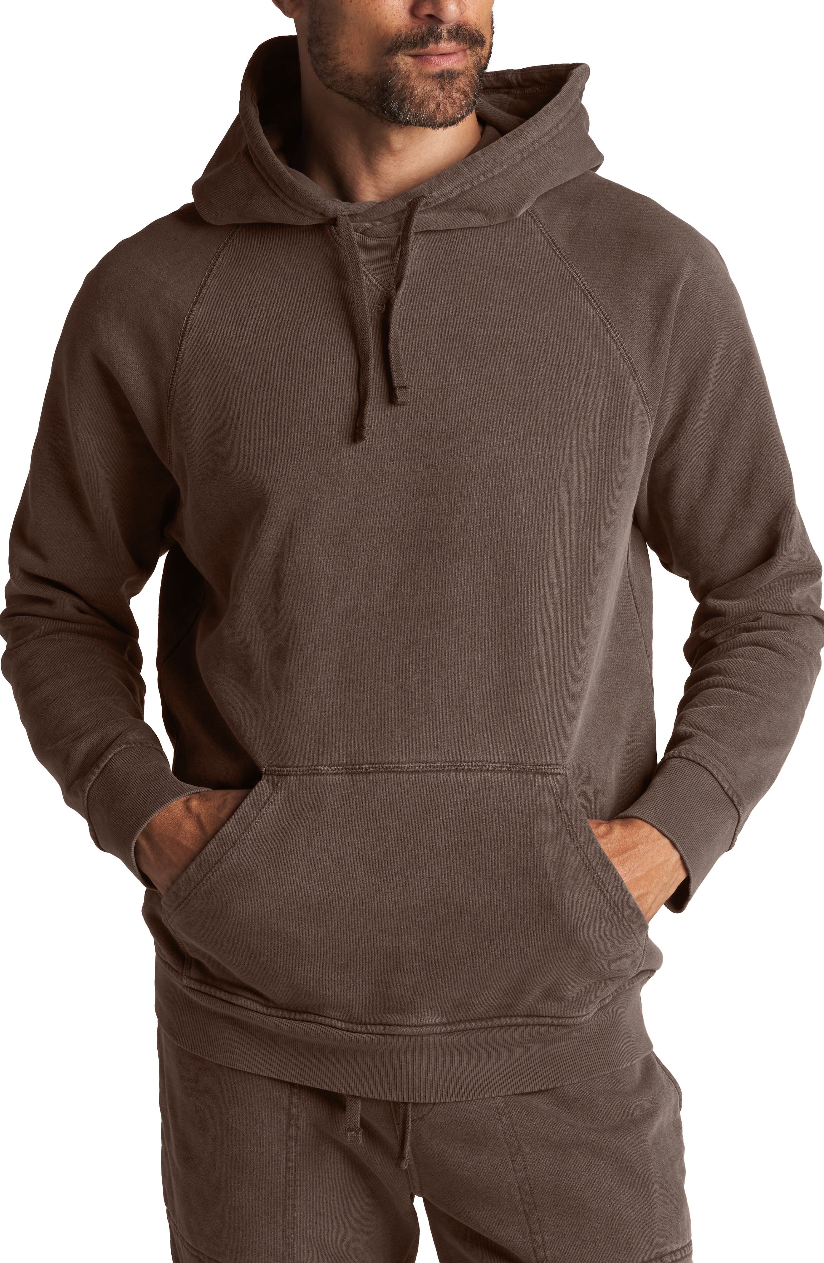 Rowan Barton Terry Raglan Hoodie in Russet 