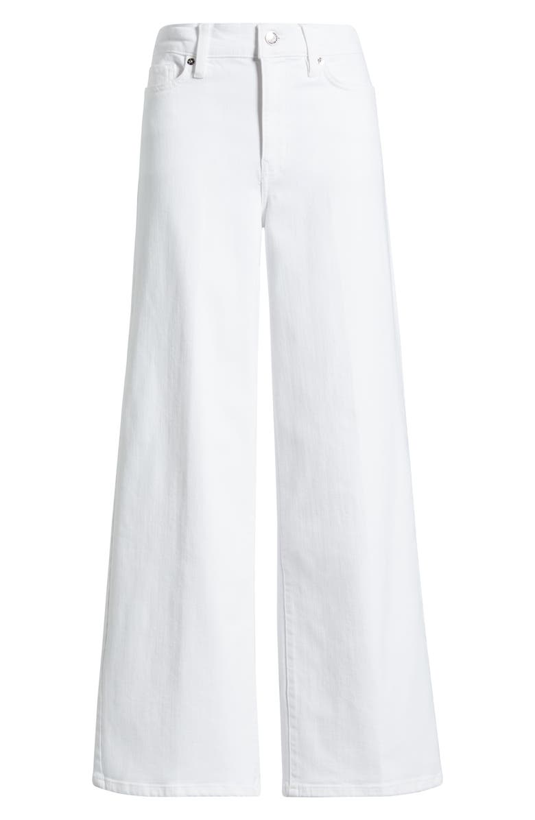 FRAME Le Slim Palazzo High Waist Wide Leg Jeans, Alternate, color, White
