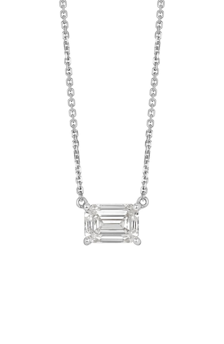 LIGHTBOX 1-Carat Lab Grown Diamond Emerald Cut Pendant Necklace, Main, color, 