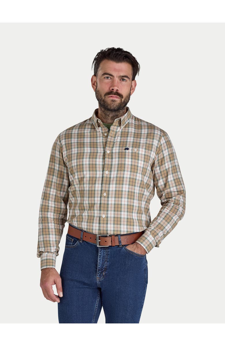 Raging Bull Suffolk Long Sleeve Checked Shirt, Alternate, color, Tan