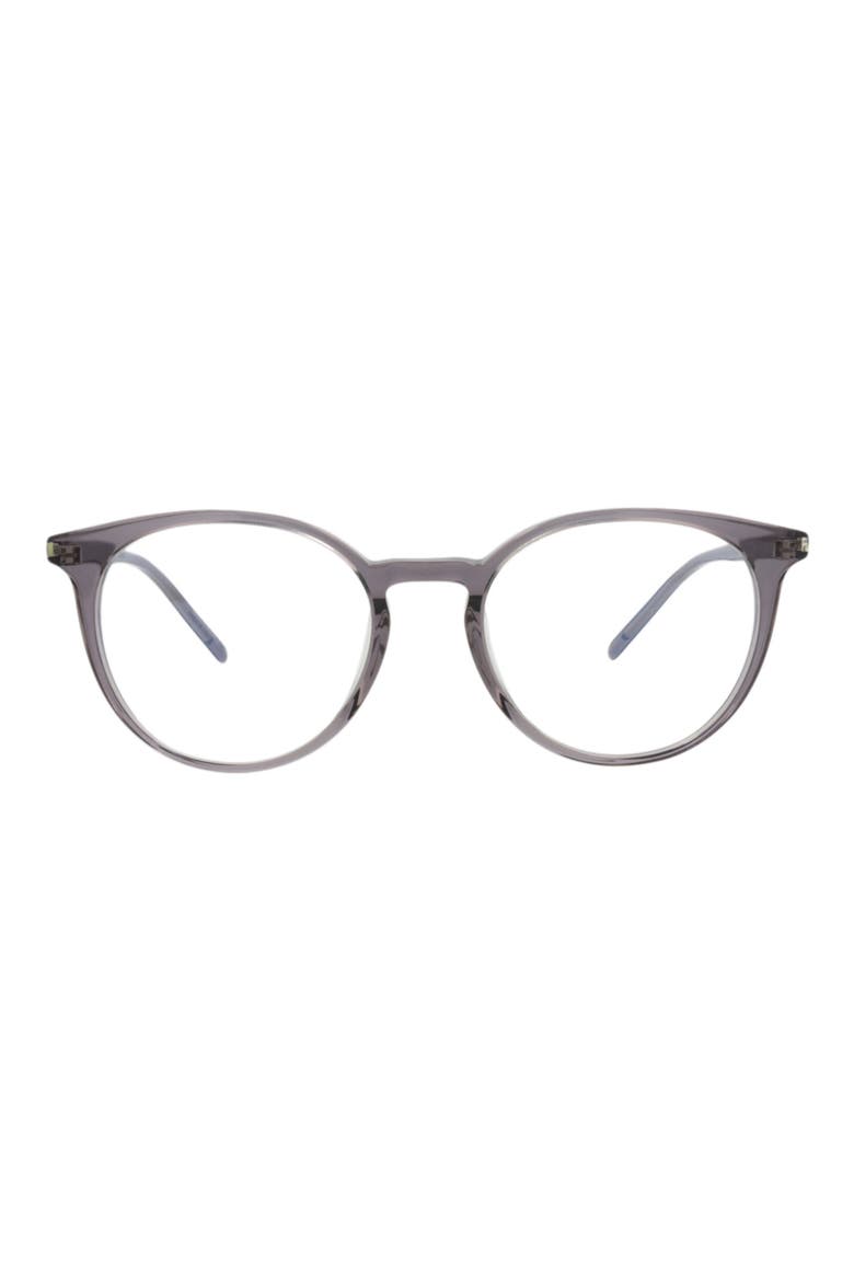 52mm Round Optical Glasses, Main, color, GREY GREY TRANSPARENT