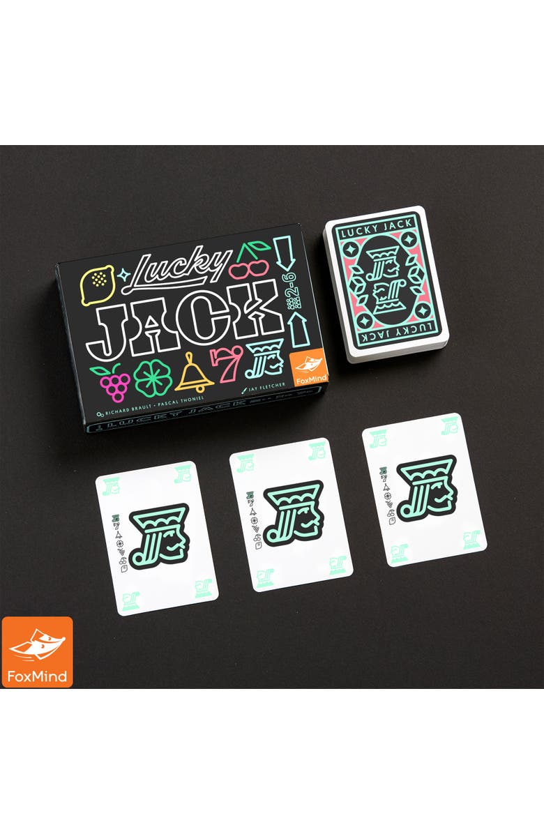 FoxMind Lucky Jack Card Game, Strategy and Luck, Alternate, color, Multicolored