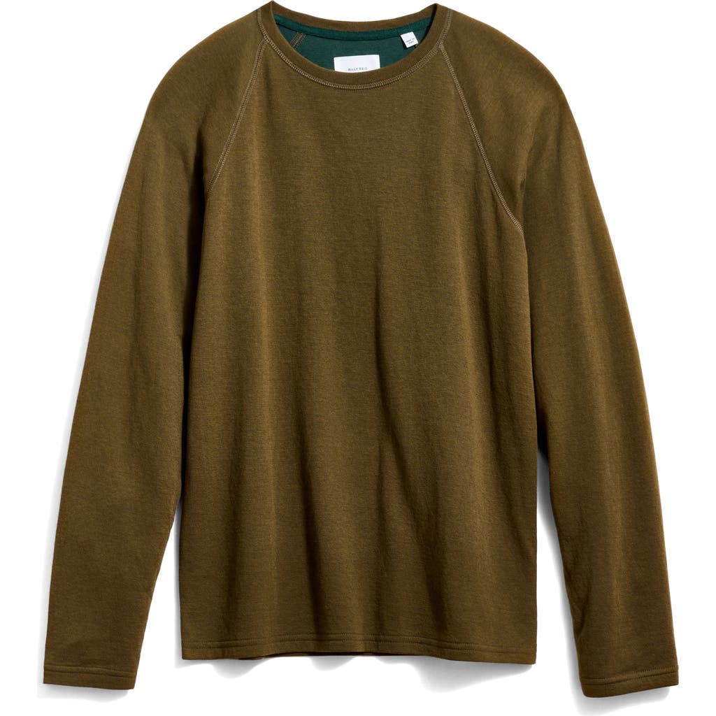 Billy Reid Long Sleeve Cotton & Modal Crewneck T-shirt In Green