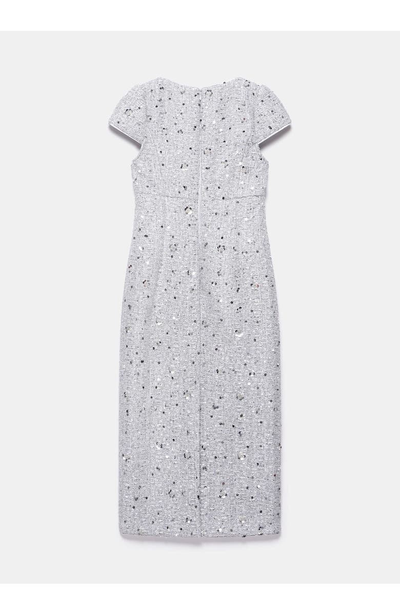 MINT VELVET Boucle Sequin Midi Dress, Alternate, color, Silver