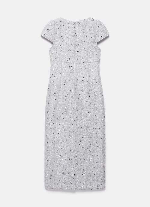Mint Velvet Boucle Sequin Midi Dress In Gray