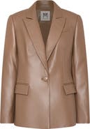 Milly Alexa Faux Leather Blazer